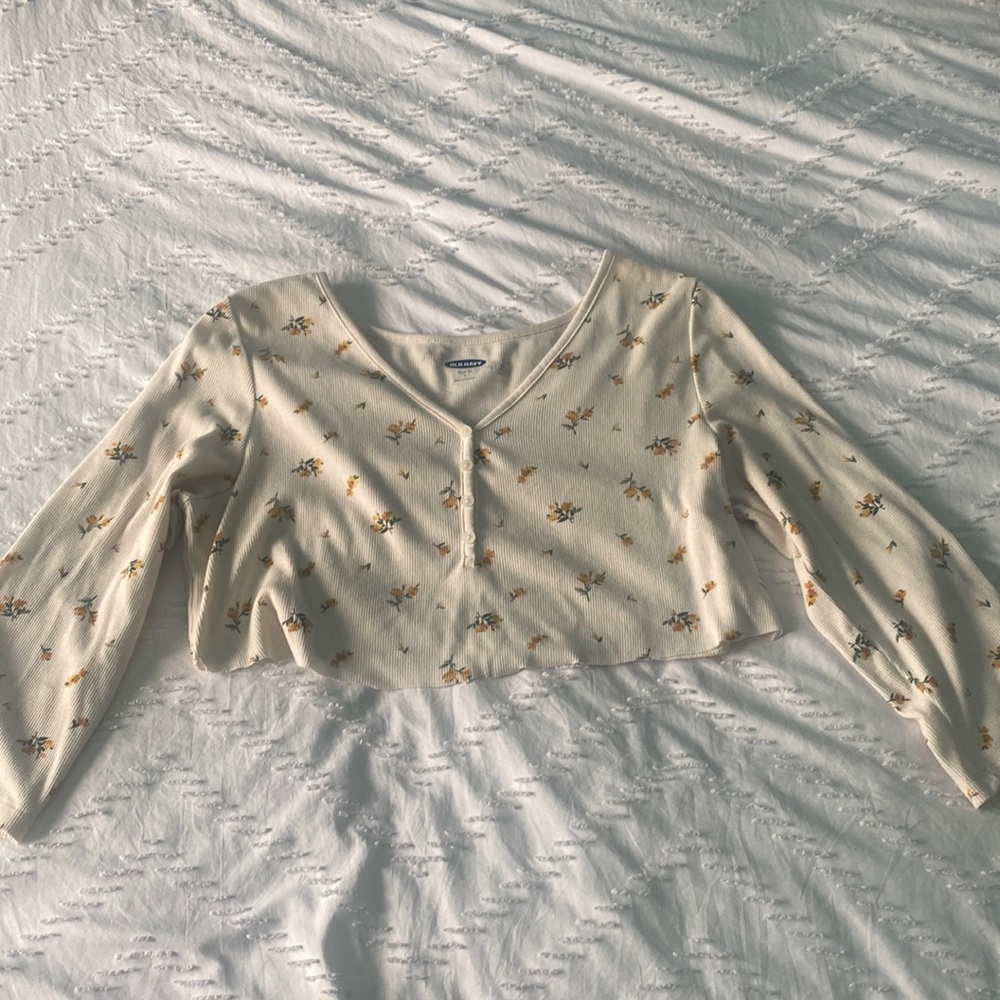 old navy 3/4 sleeve crop top